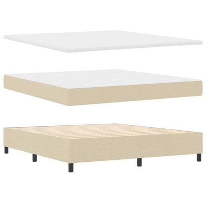 Boxspringbett mit Matratze Creme 200 x 180 cm Stoff