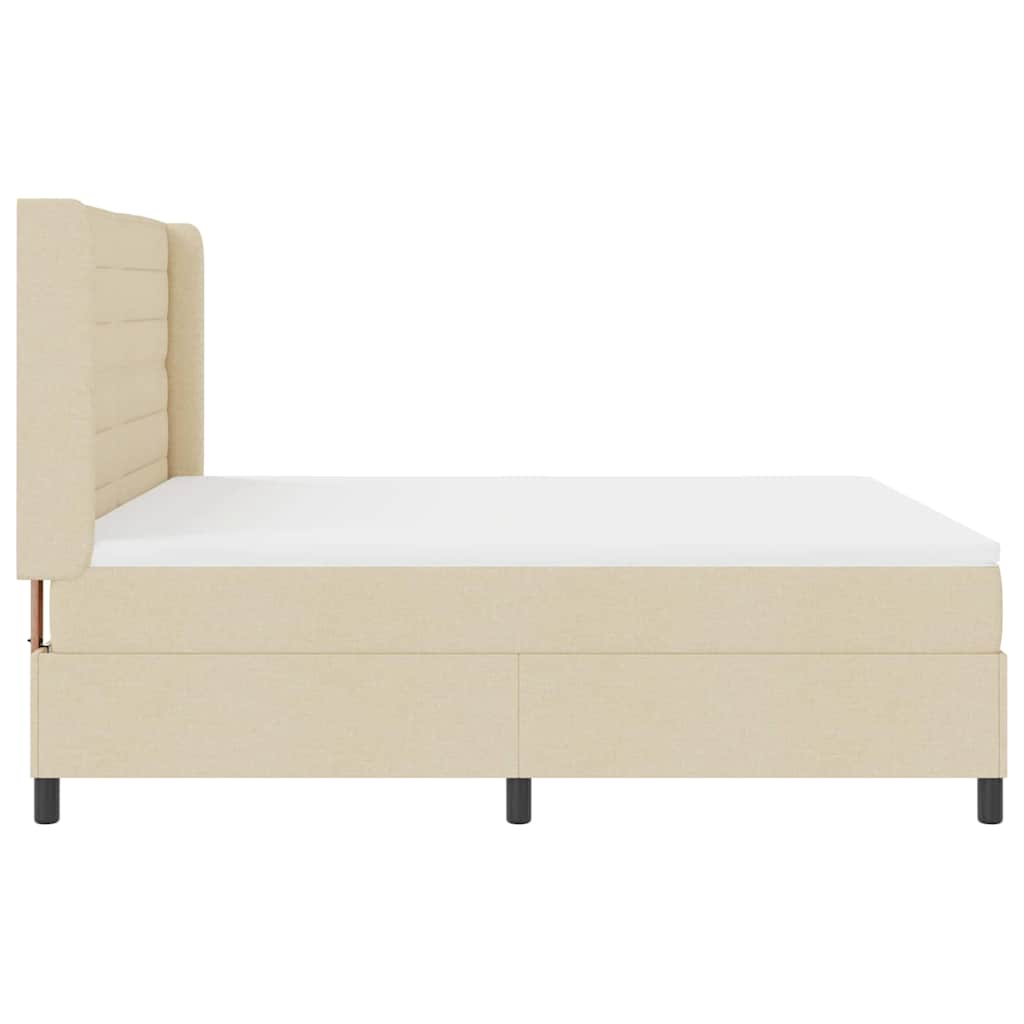 Boxspringbett mit Matratze Creme 200 x 180 cm Stoff