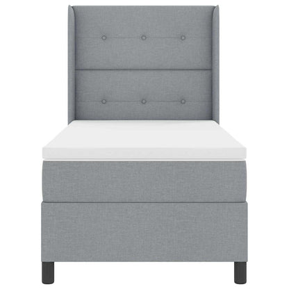 Boxspringbett mit Matratze Hellgrau 200 x 90 cm Stoff