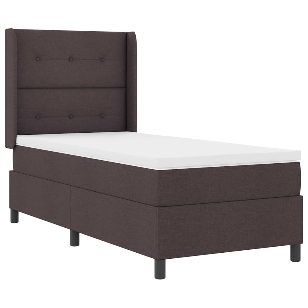 Boxspringbett mit Matratze Dunkelbraun 200 x 90 cm Stoff
