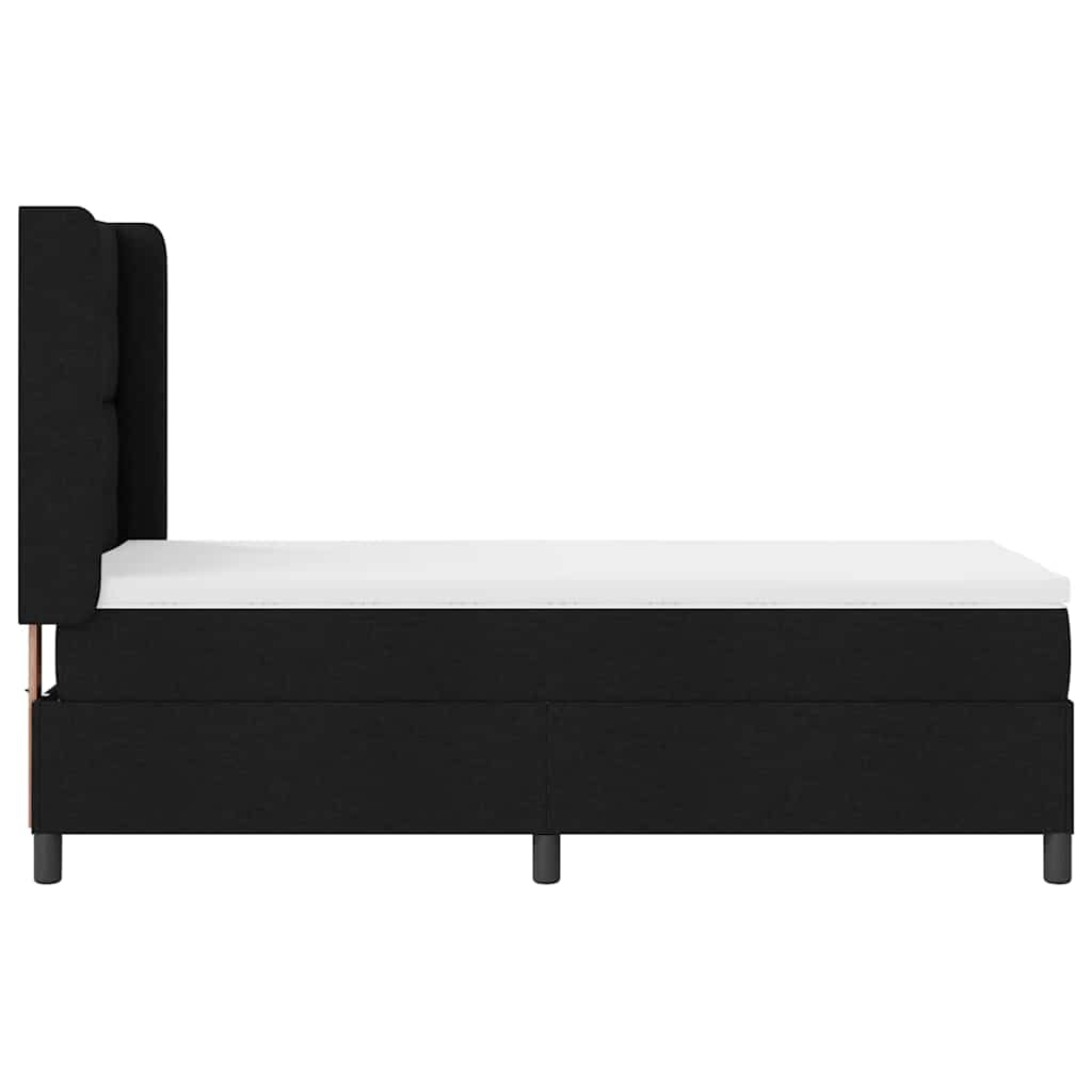 vidaXL Boxspringbett mit Matratze Schwarz 100 x 200 cm Stoff