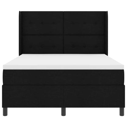 Boxspringbett mit Matratze Schwarz 190 x 140 cm Stoff