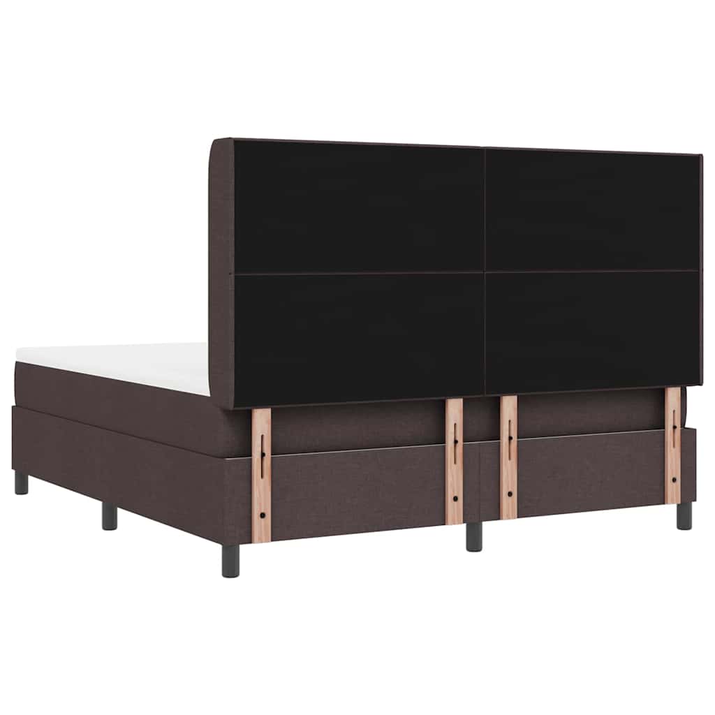 vidaXL Boxspringbett mit Matratze Dunkelbraun 180 x 200 cm Stoff