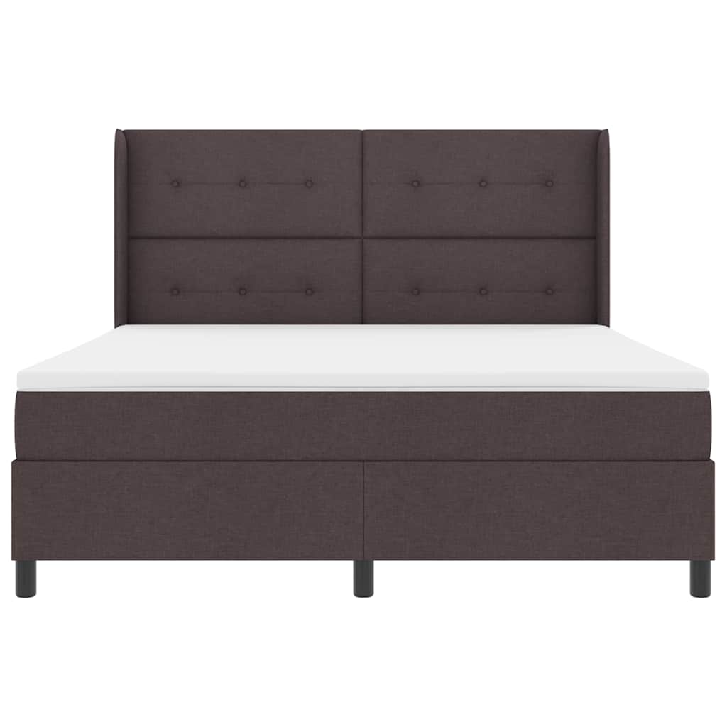 vidaXL Boxspringbett mit Matratze Dunkelbraun 180 x 200 cm Stoff