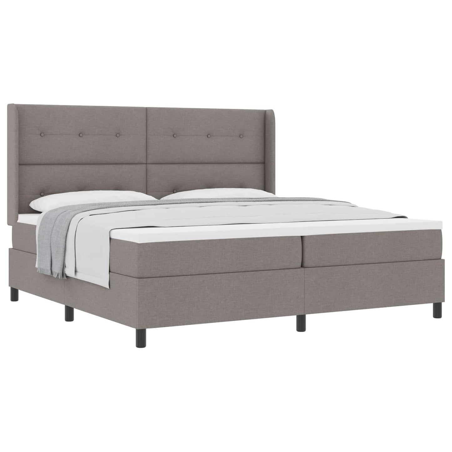 Boxspringbett mit Matratze Taupe 200 x 200 cm Stoff