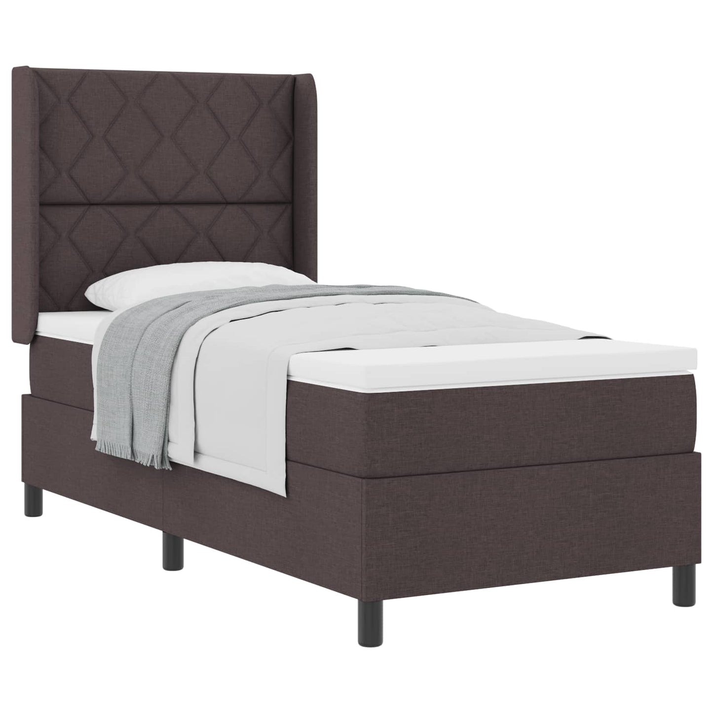 Boxspringbett mit Matratze Dunkelbraun 200 x 100 cm Stoff