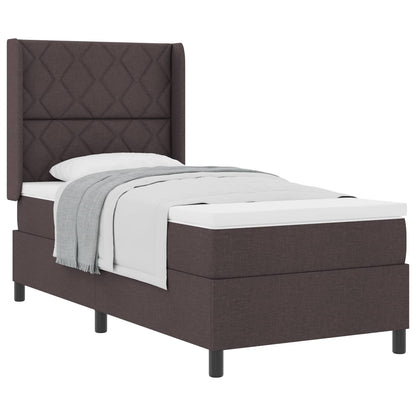 Boxspringbett mit Matratze Dunkelbraun 200 x 100 cm Stoff