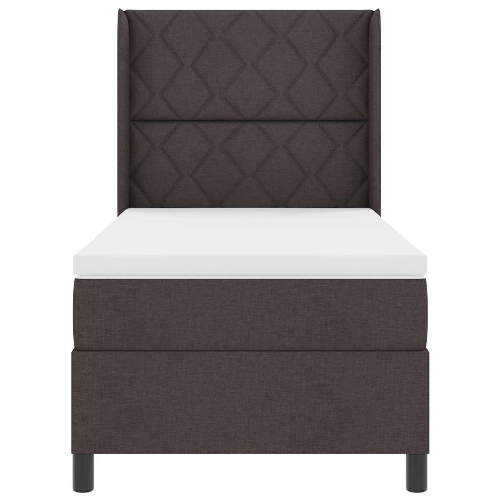 Boxspringbett mit Matratze Dunkelbraun 200 x 100 cm Stoff