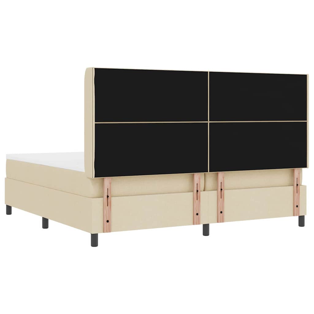Boxspringbett mit Matratze Creme 200 x 200 cm Stoff