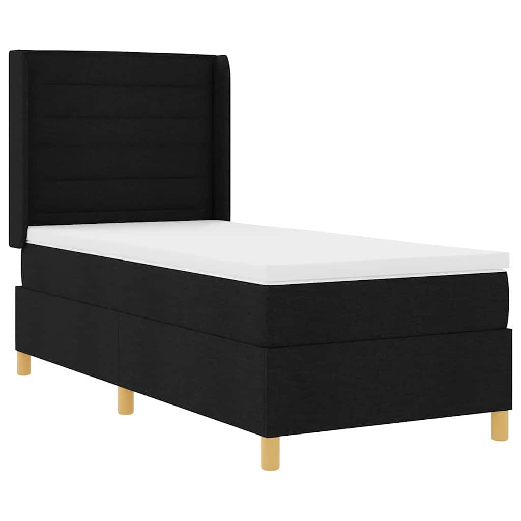 Boxspringbett mit Matratze Schwarz 80 x 200 cm Stoff