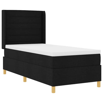 Boxspringbett mit Matratze Schwarz 80 x 200 cm Stoff