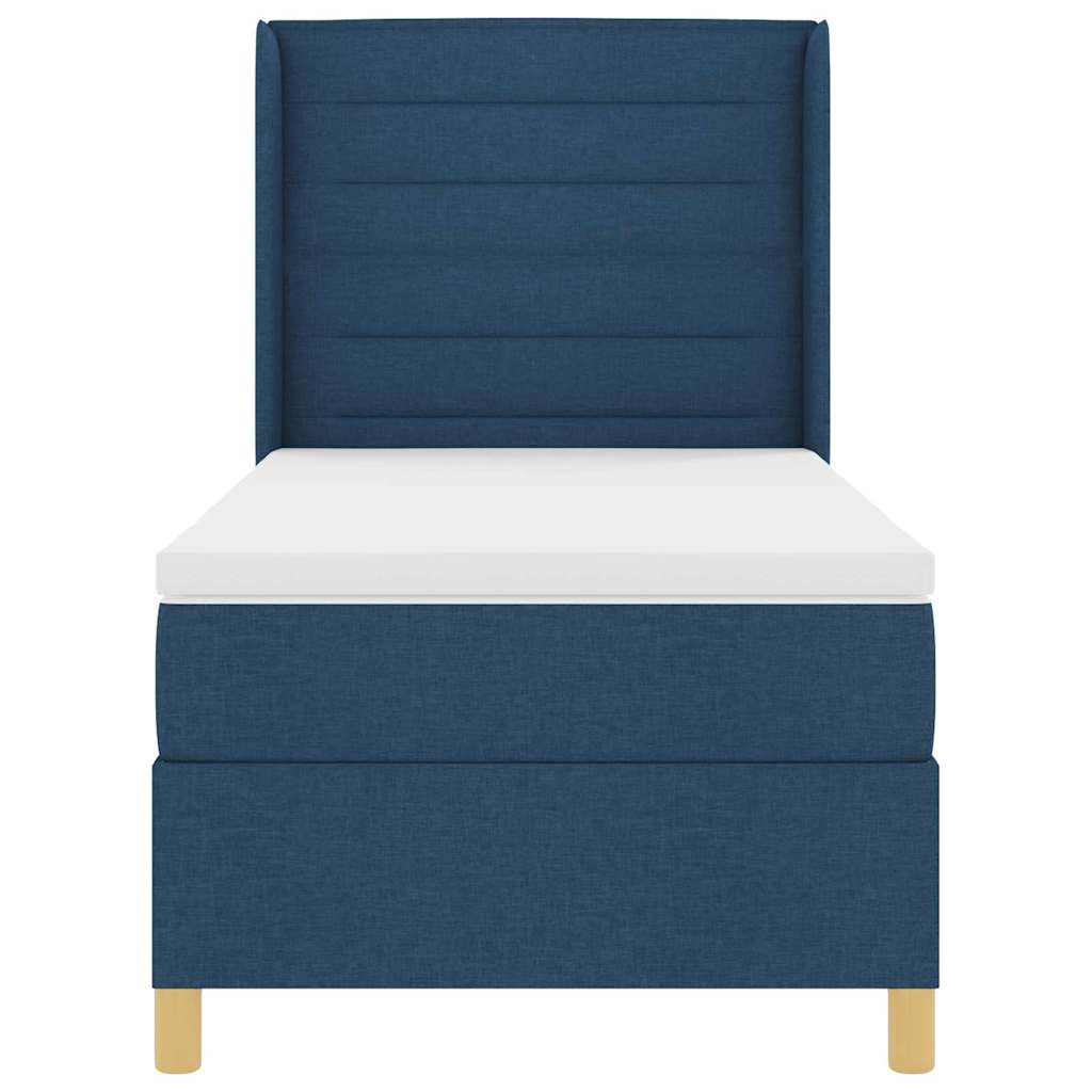 Boxspringbett mit Matratze mit Kopfteil Blau 80 x 200 cm Stoff