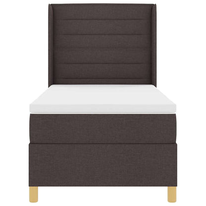 Boxspringbett mit Matratze Dunkelbraun 100 x 200 cm Stoff