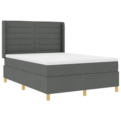 Boxspringbett mit Matratze Dunkelgrau 140 x 190 cm Stoff