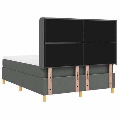 Boxspringbett mit Matratze Dunkelgrau 140 x 190 cm Stoff