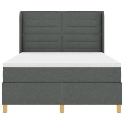 Boxspringbett mit Matratze Dunkelgrau 140 x 190 cm Stoff