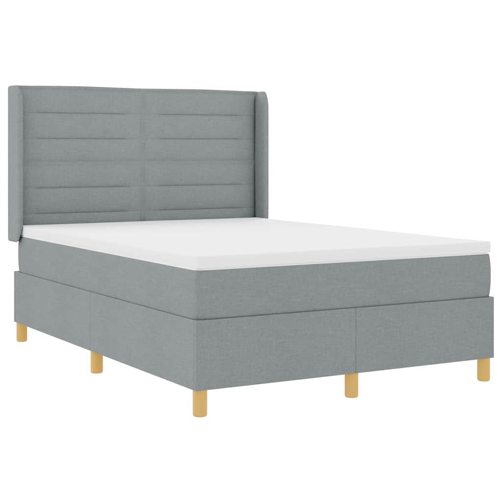 Boxspringbett mit Matratze Hellgrau 160 x 200 cm Stoff