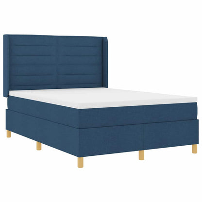 Boxspringbett mit Matratze mit Kopfteil Blau 160 x 200 cm Stoff