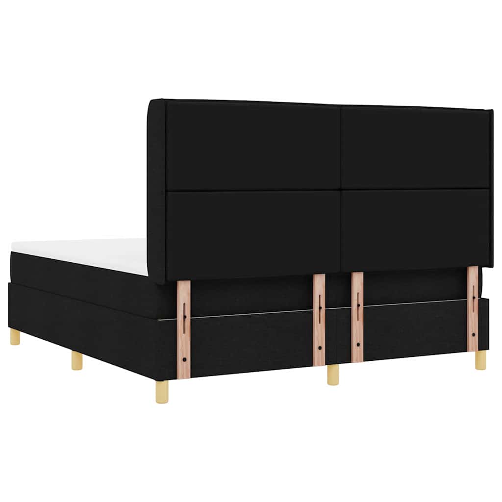 vidaXL Boxspringbett mit Matratze Schwarz 180 x 200 cm Stoff