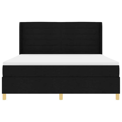 vidaXL Boxspringbett mit Matratze Schwarz 180 x 200 cm Stoff