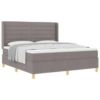 Boxspringbett mit Matratze Taupe 180 x 200 cm Stoff