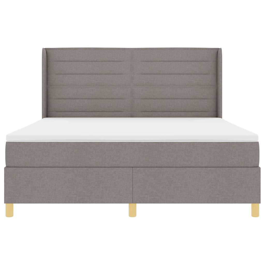 Boxspringbett mit Matratze Taupe 180 x 200 cm Stoff