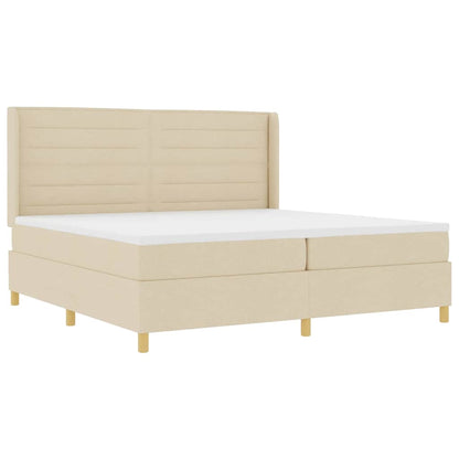 Boxspringbett mit Matratze Creme 200 x 200 cm Stoff