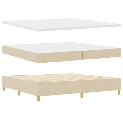 Boxspringbett mit Matratze Creme 200 x 200 cm Stoff