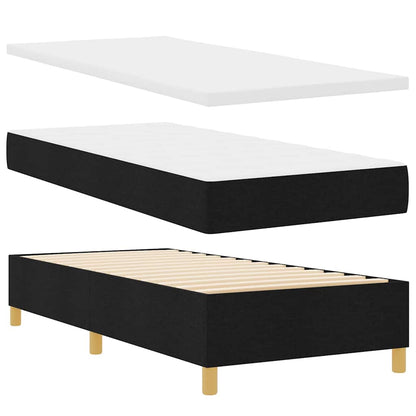 vidaXL Boxspringbett mit Matratze Schwarz 100 x 200 cm Stoff