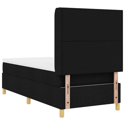 vidaXL Boxspringbett mit Matratze Schwarz 100 x 200 cm Stoff