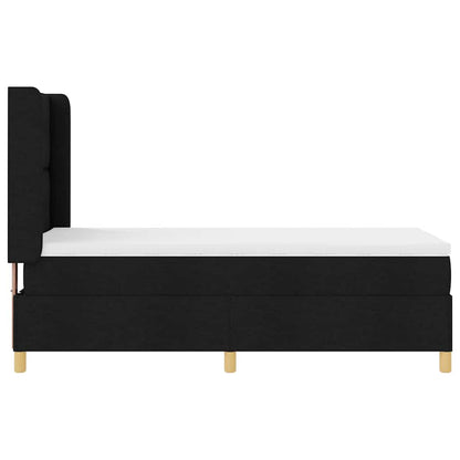 vidaXL Boxspringbett mit Matratze Schwarz 100 x 200 cm Stoff