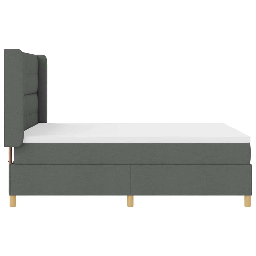 Boxspringbett mit Matratze Dunkelgrau 140 x 190 cm Stoff