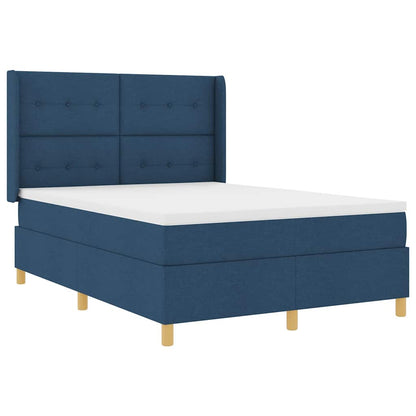 Boxspringbett mit Matratze mit Kopfteil Blau 160 x 200 cm Stoff