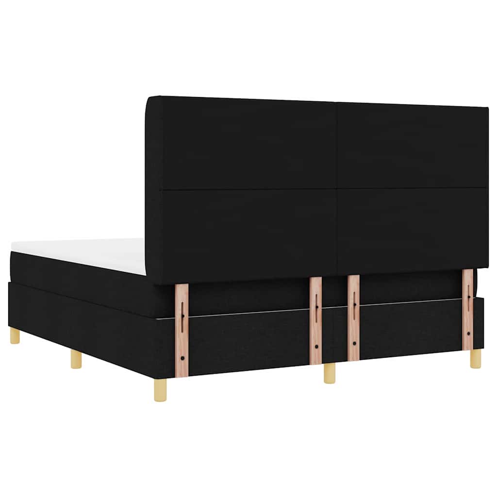 Boxspringbett mit Matratze Schwarz 180 x 200 cm Stoff