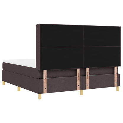 vidaXL Boxspringbett mit Matratze Dunkelbraun 180 x 200 cm Stoff