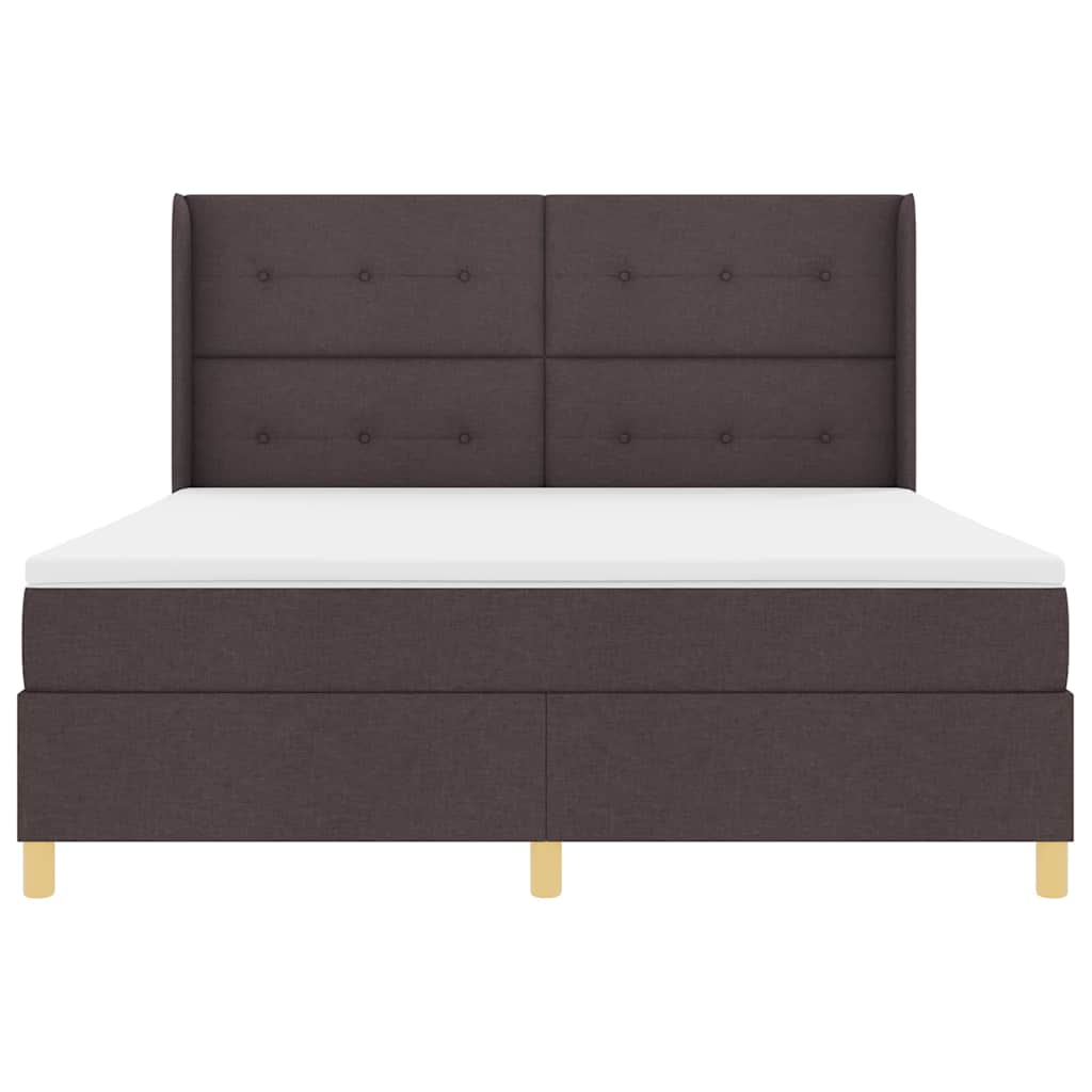 vidaXL Boxspringbett mit Matratze Dunkelbraun 180 x 200 cm Stoff