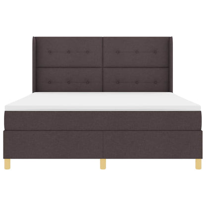 vidaXL Boxspringbett mit Matratze Dunkelbraun 180 x 200 cm Stoff