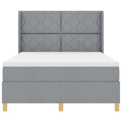 Boxspringbett mit Matratze Hellgrau 160 x 200 cm Stoff
