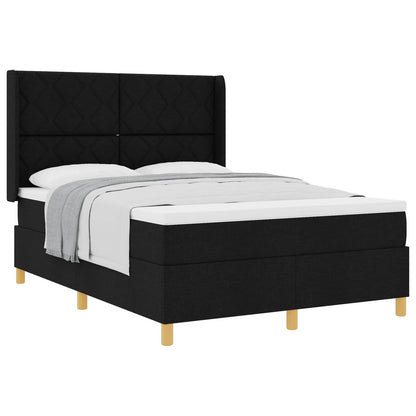 vidaXL Boxspringbett mit Matratze Schwarz 160 x 200 cm Stoff