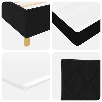 vidaXL Lit à sommier tapissier avec matelas Noir 200 x 200 cm Tissu