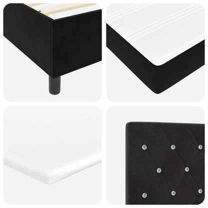 vidaXL Boxspringbett mit Matratze Schwarz 100 x 200 cm Samt