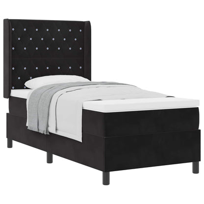 vidaXL Boxspringbett mit Matratze Schwarz 100 x 200 cm Samt