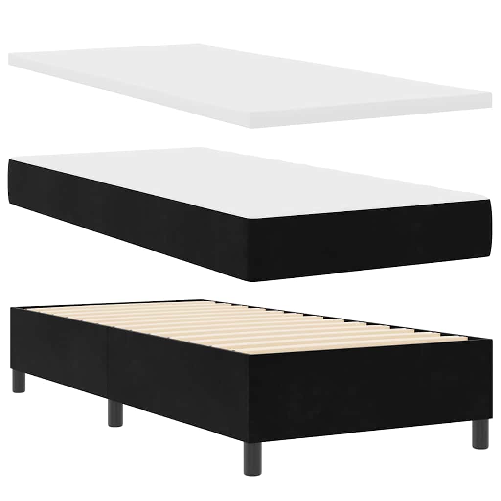 vidaXL Boxspringbett mit Matratze Schwarz 100 x 200 cm Samt