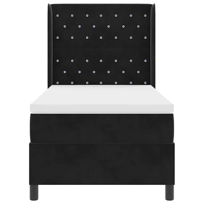 vidaXL Boxspringbett mit Matratze Schwarz 100 x 200 cm Samt