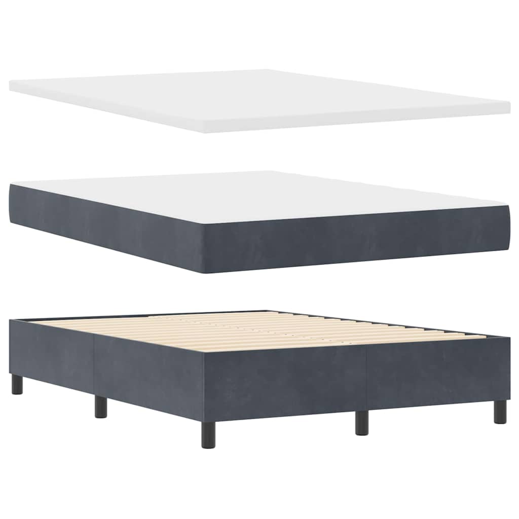 Boxspringbett mit Matratze Dunkelgrau 140 x 200 cm Samt