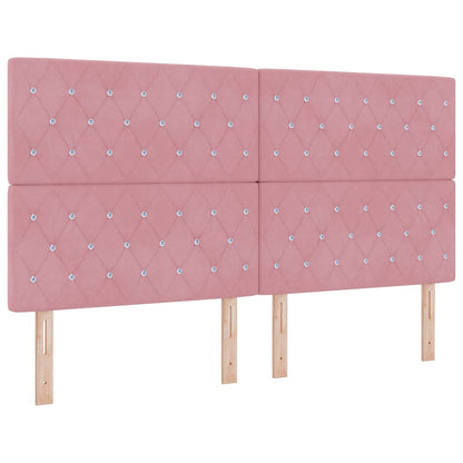Boxspringbett mit Matratze mit Kopfteil Rosa 180 x 200 cm Samt