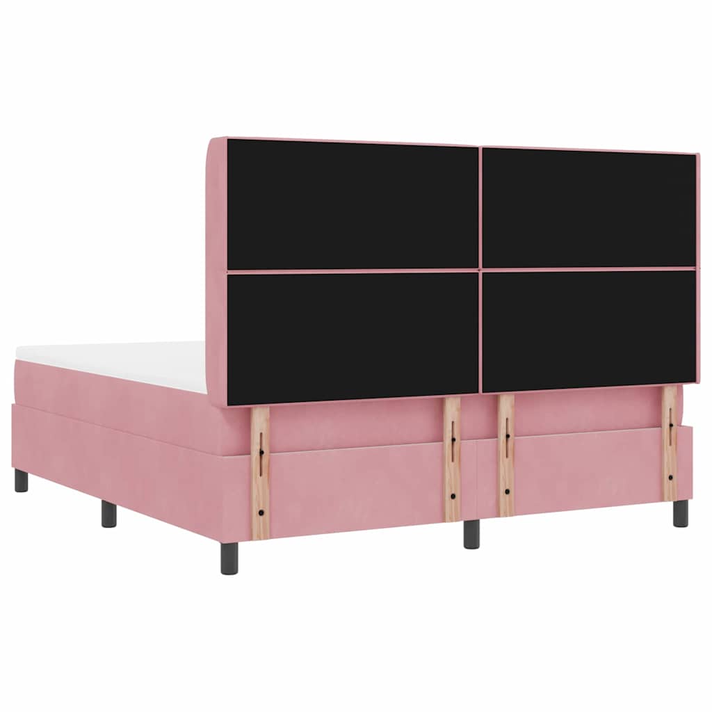 Boxspringbett mit Matratze mit Kopfteil Rosa 180 x 200 cm Samt