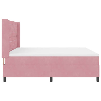 Boxspringbett mit Matratze mit Kopfteil Rosa 180 x 200 cm Samt