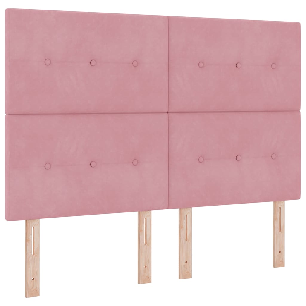 Boxspringbett mit Matratze mit Kopfteil Rosa 140 x 190 cm Samt