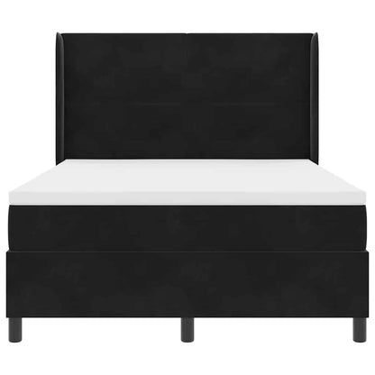 Boxspringbett mit Matratze Schwarz 140 x 200 cm Samt